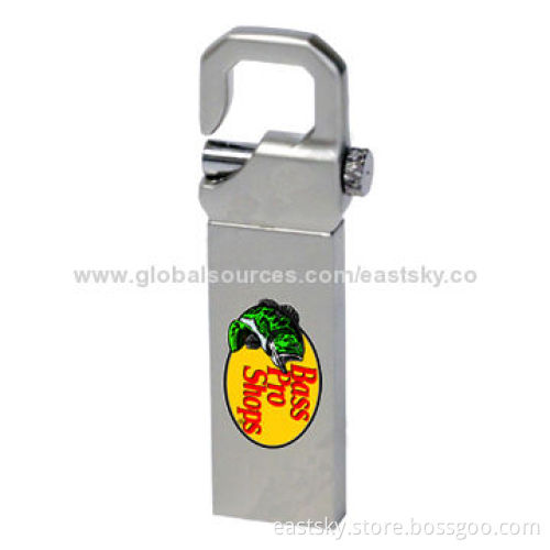 Hook USB Flash Drive, Waterproof/Dust-proof Stainless Metal, Free for 1 to 2 Colored Logo ImprintNew